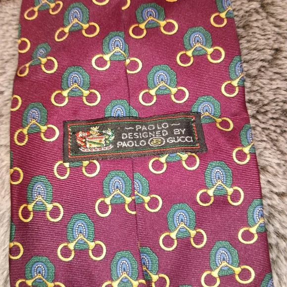 GUCCI Designed By Paolo Gucci Men's Vintage Silk Tie - Picture 2 of 4